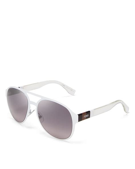 fendi aviator sunglasses white|fendi round 52mm sunglasses.